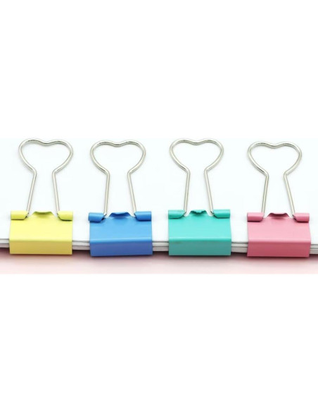 Clips de Metal en Forma de Corazón SEEK RARE - 60 Piezas Azul