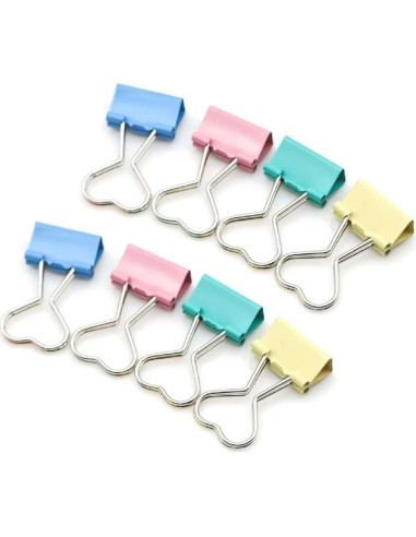 Clips de Metal en Forma de Corazón SEEK RARE - 60 Piezas Azul