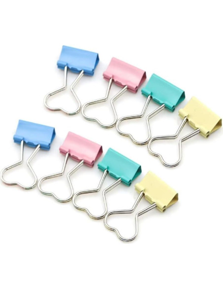 Clips de Metal en Forma de Corazón SEEK RARE - 60 Piezas Azul