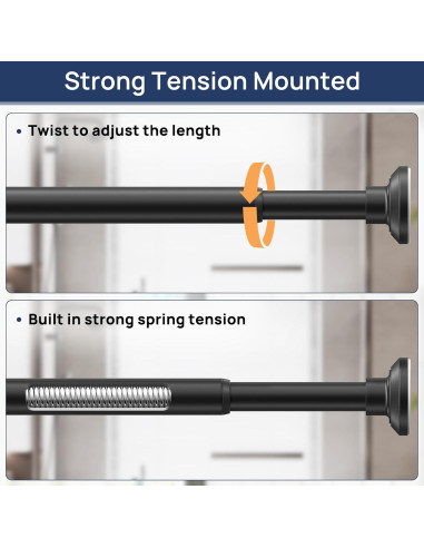 Varilla de Cortina de Ducha EnjoyBasics 30-52 Pulgadas Negra