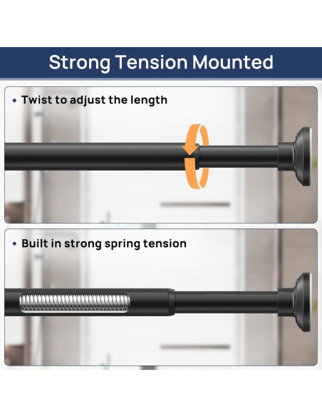 Varilla de Cortina de Ducha EnjoyBasics 30-52 Pulgadas Negra