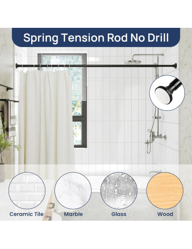 Varilla de Cortina de Ducha EnjoyBasics 30-52 Pulgadas Negra