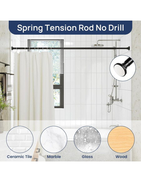 Varilla de Cortina de Ducha EnjoyBasics 30-52 Pulgadas Negra