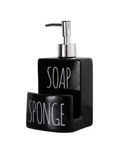 Dispensador de Jabón Cerámica ADAVAS.Y&G 2 en 1 Negro