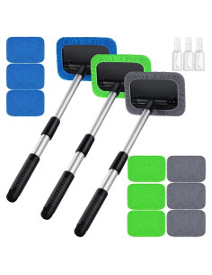 Kit de Limpieza de Parabrisas Frienda con 3 Mangos y 9 Paños