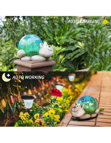 Estatua de Jardín Solar Gato JARDÍN DE SUEÑOS 12.7 cm