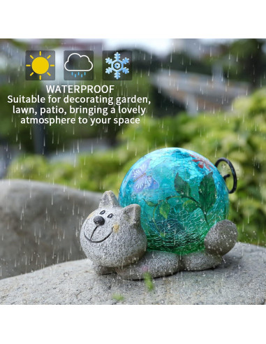 Estatua de Jardín Solar Gato JARDÍN DE SUEÑOS 12.7 cm