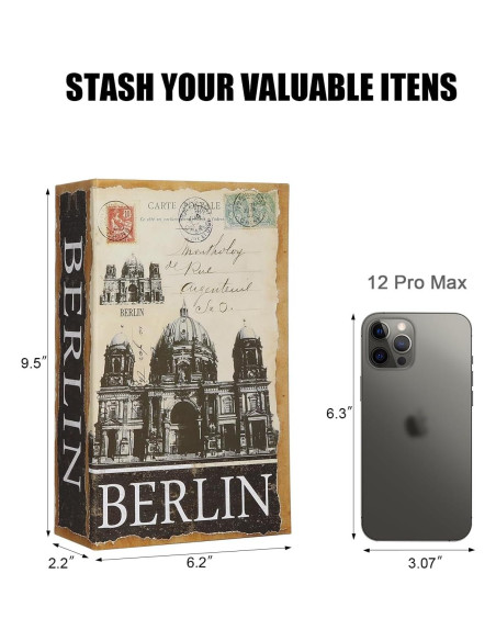 Caja Fuerte Oculta Lovndi de Libro con Cerradura de Llave 24.1x15.7cm