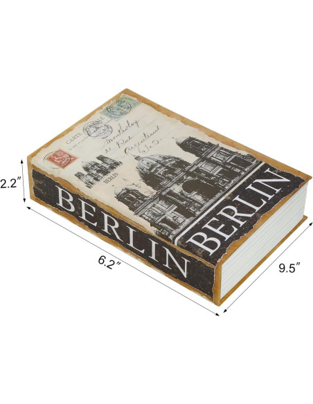 Caja Fuerte Oculta Lovndi de Libro con Cerradura de Llave 24.1x15.7cm