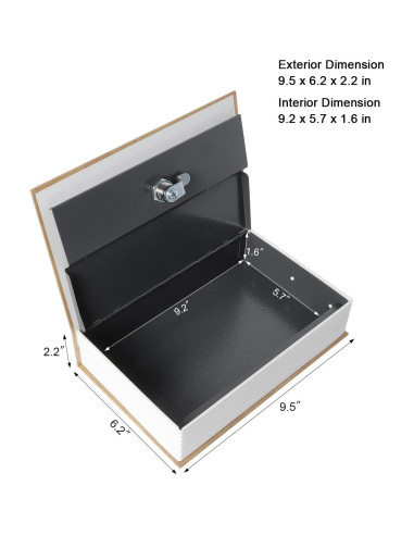Caja Fuerte Oculta Lovndi de Libro con Cerradura de Llave 24.1x15.7cm