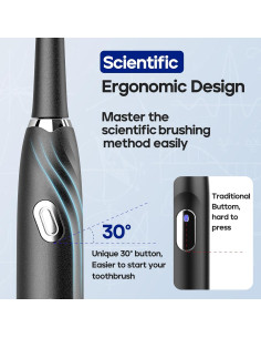 Cepillo de dientes eléctrico SEAGO SG-2316 con 10 cabezales 2