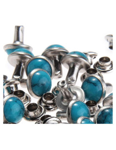 Rivetes Rápidos Turquesa RUBYCA 8mm para DIY - 100 Pcs