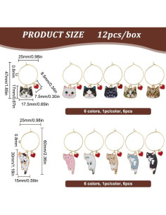 Marcadores de Copas de Vino BENECREAT Gato - 12 Estilos 2