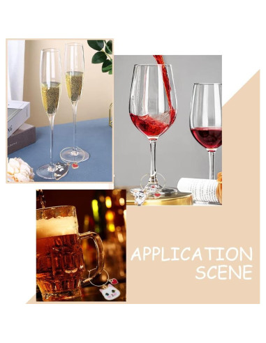 Marcadores de Copas de Vino BENECREAT Gato - 12 Estilos