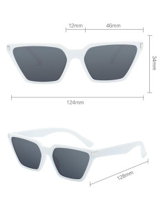 Gafas de sol cuadradas ojo de gato vintage para niños - Blancas 2