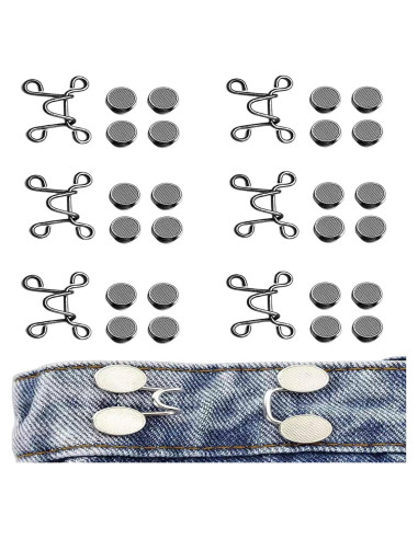 36 Piezas Extensores de Cintura Ajustables Hokoad - Botones de Jean