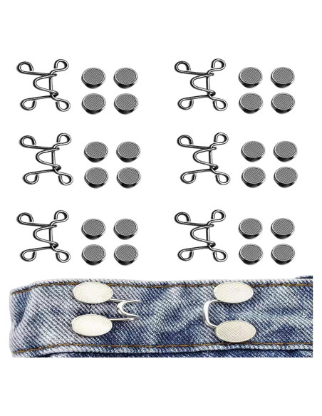 36 Piezas Extensores de Cintura Ajustables Hokoad - Botones de Jean