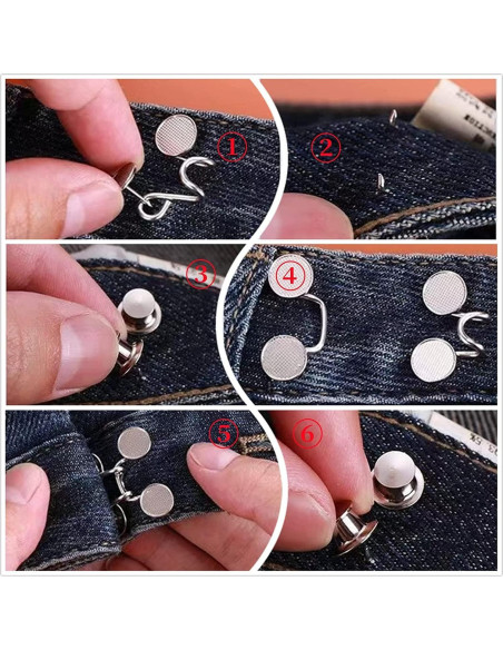 36 Piezas Extensores de Cintura Ajustables Hokoad - Botones de Jean