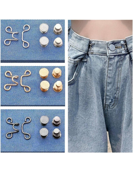 36 Piezas Extensores de Cintura Ajustables Hokoad - Botones de Jean