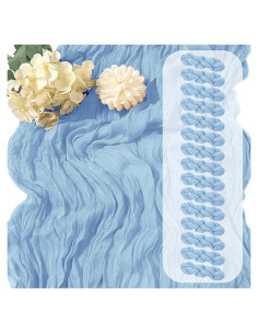 Paquete de 15 manteles de gasa azul bebé 43x274 cm Yorcari