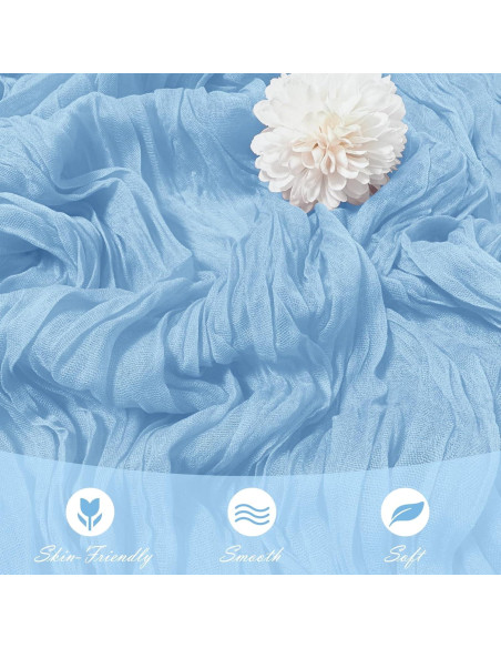 Paquete de 15 manteles de gasa azul bebé 43x274 cm Yorcari