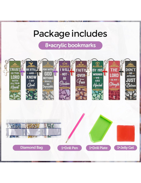 8 Marcadores de Arte de Diamante Clothmile con Borlas DIY