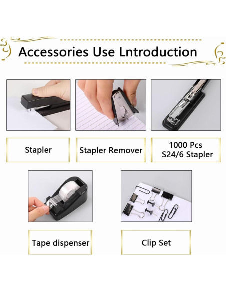 Juego de Suministros de Oficina Musejoy 9 en 1 Negro