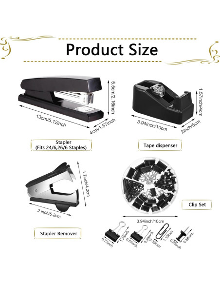 Juego de Suministros de Oficina Musejoy 9 en 1 Negro