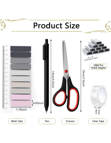 Juego de Suministros de Oficina Musejoy 9 en 1 Negro