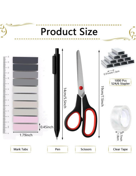 Juego de Suministros de Oficina Musejoy 9 en 1 Negro