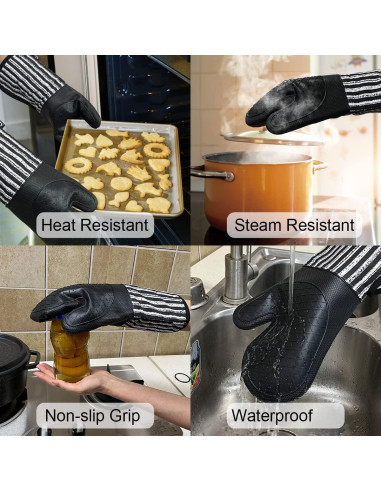 Manoplas de Silicona Alselo Resistentes al Calor 500C - Juego de 2