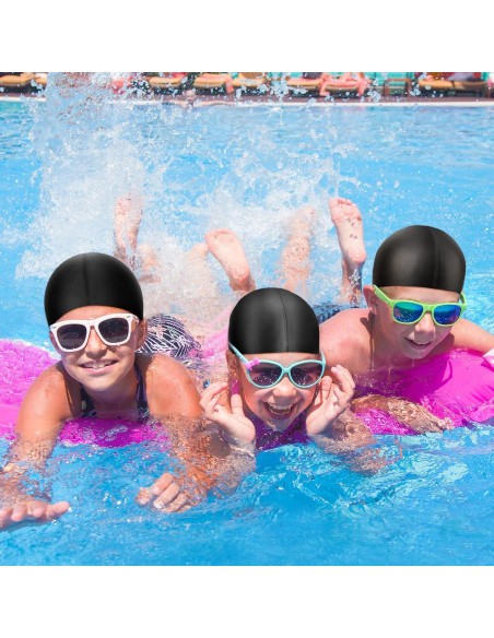 Gorros de Natación Silicona Janmercy 3 Pcs Niños y Adultos