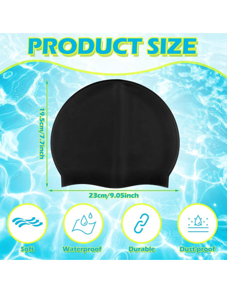 Gorros de Natación Silicona Janmercy 3 Pcs Niños y Adultos