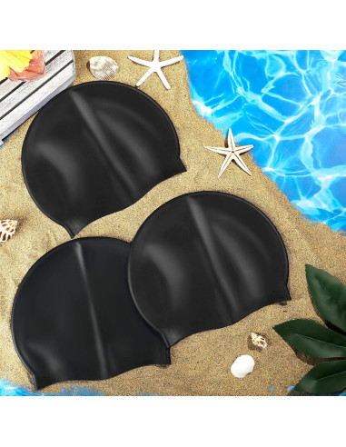 Gorros de Natación Silicona Janmercy 3 Pcs Niños y Adultos