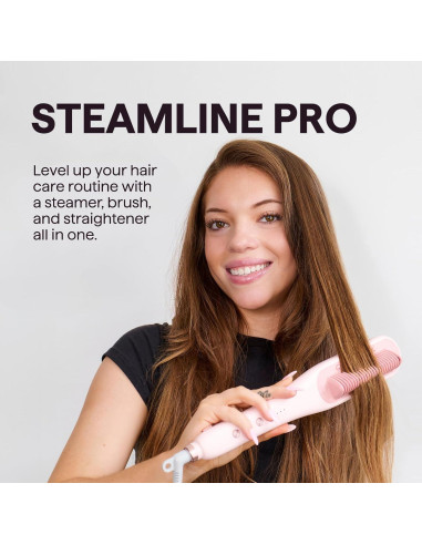Cepillo Alisador de Cabello Wavytalk Pro Steam 3 en 1 Rosa