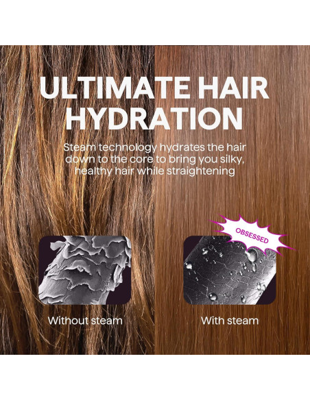 Cepillo Alisador de Cabello Wavytalk Pro Steam 3 en 1 Rosa