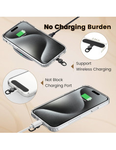 OUTXE Lanyard para Teléfono Rotatable 360 Negro - Compatible con Smartphones 2