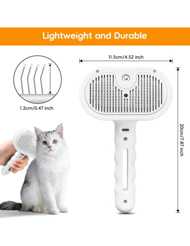 Cepillo de Vapor para Mascotas Jiazhichun con Spray y Autolimpieza