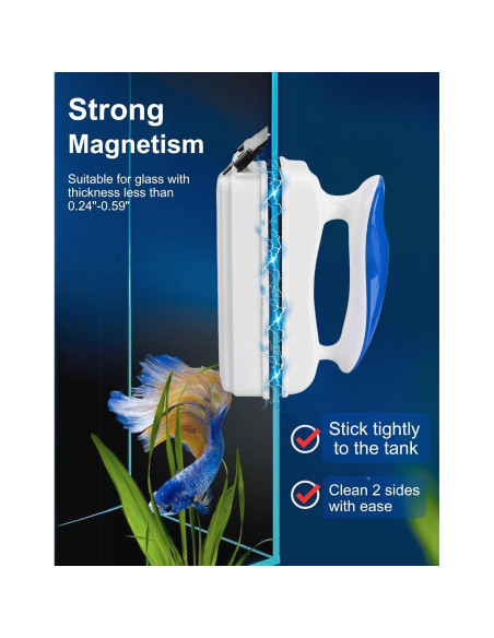 Limpiador Magnético de Algas ELEBOX para Acuarios de Vidrio - Tamaño S