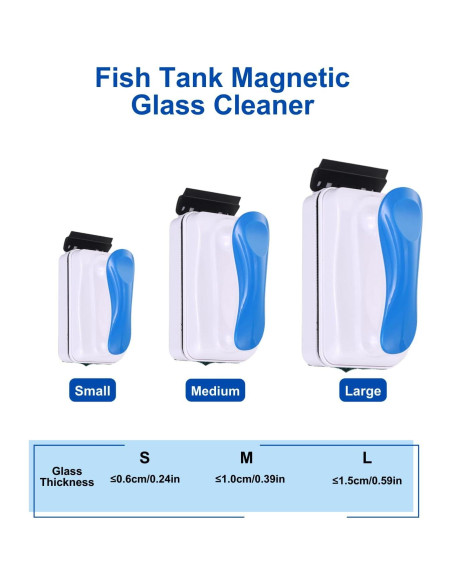 Limpiador Magnético de Algas ELEBOX para Acuarios de Vidrio - Tamaño S