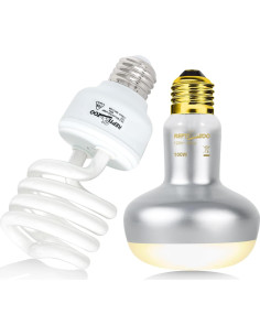 Paquete de Bombillas para Reptiles REPTI ZOO 100W y 26W UVB 2