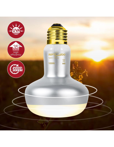Paquete de Bombillas para Reptiles REPTI ZOO 100W y 26W UVB