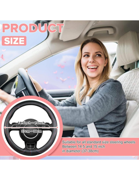 Cubierta de Volante Negra BubabyZZ 15 Pulgadas Antideslizante