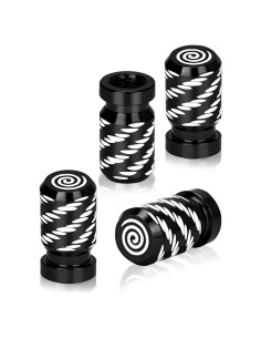 4 Tapas de Válvula de Neumático Whtawtaw GM-4 Aluminio Negro
