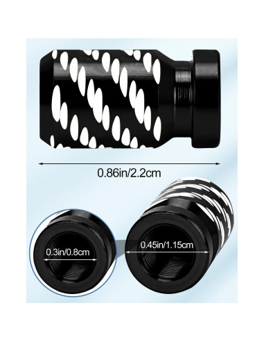 4 Tapas de Válvula de Neumático Whtawtaw GM-4 Aluminio Negro