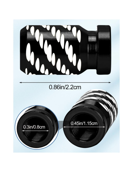 4 Tapas de Válvula de Neumático Whtawtaw GM-4 Aluminio Negro