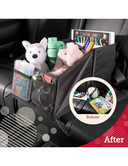 Organizador de Asiento Trasero Lusso Gear - Oxford Negro - 9 Compartimentos