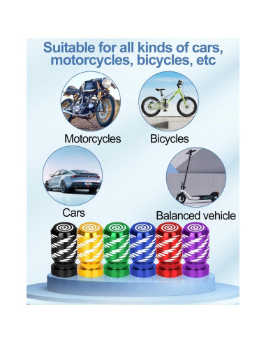 4 Tapas de Válvula de Neumático Whtawtaw GM-4 Aluminio Negro