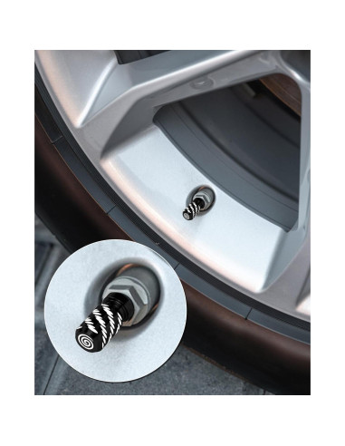 4 Tapas de Válvula de Neumático Whtawtaw GM-4 Aluminio Negro