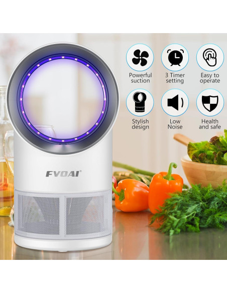 Trampa para Moscas de Fruta FVOAI con Luz y 10 Adhesivos